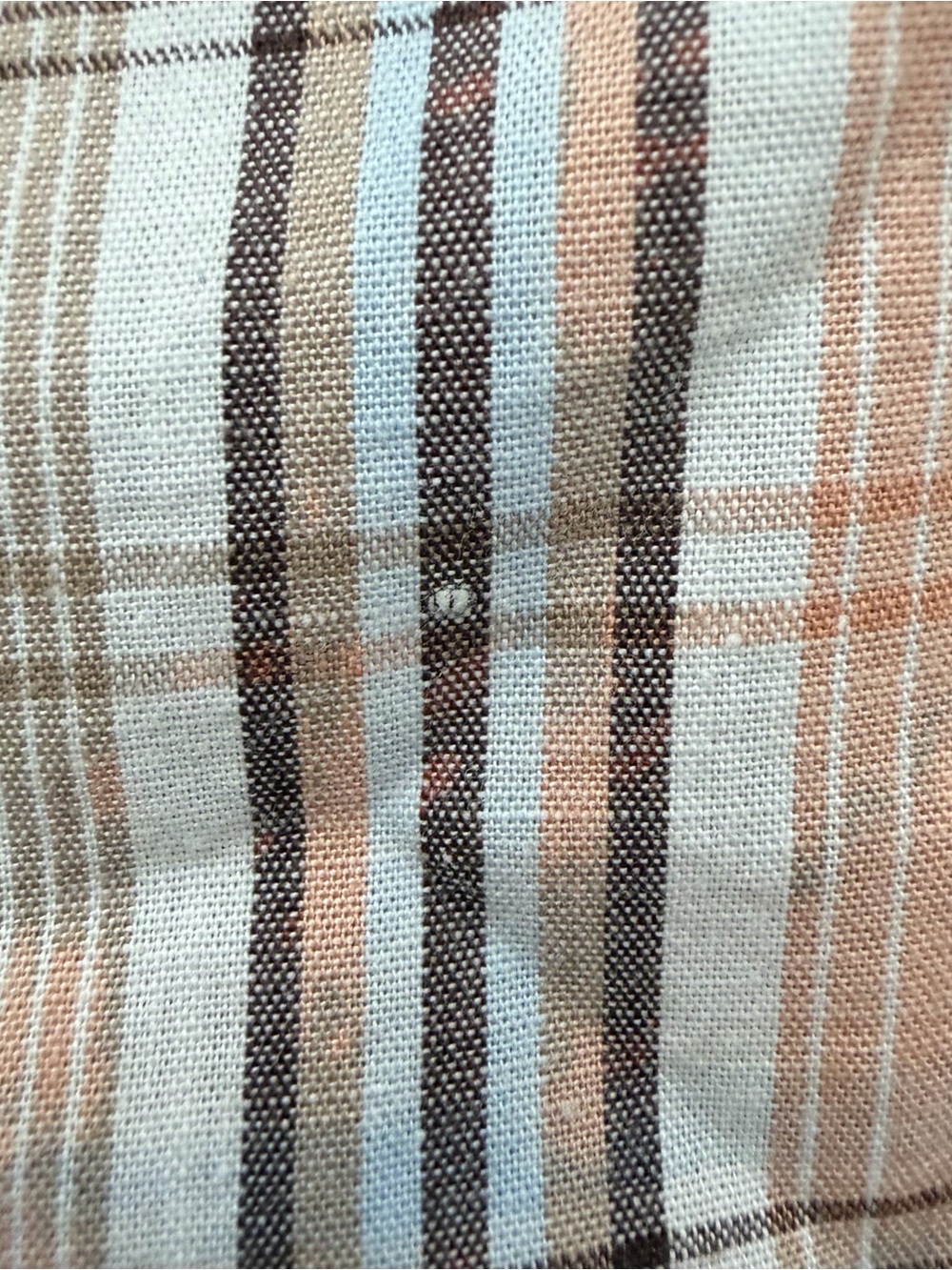 Bugle Boy Boy Size 10/12 Brown Plaid Ombre Distressed Look Button Down Shirt - Picture 5 of 5